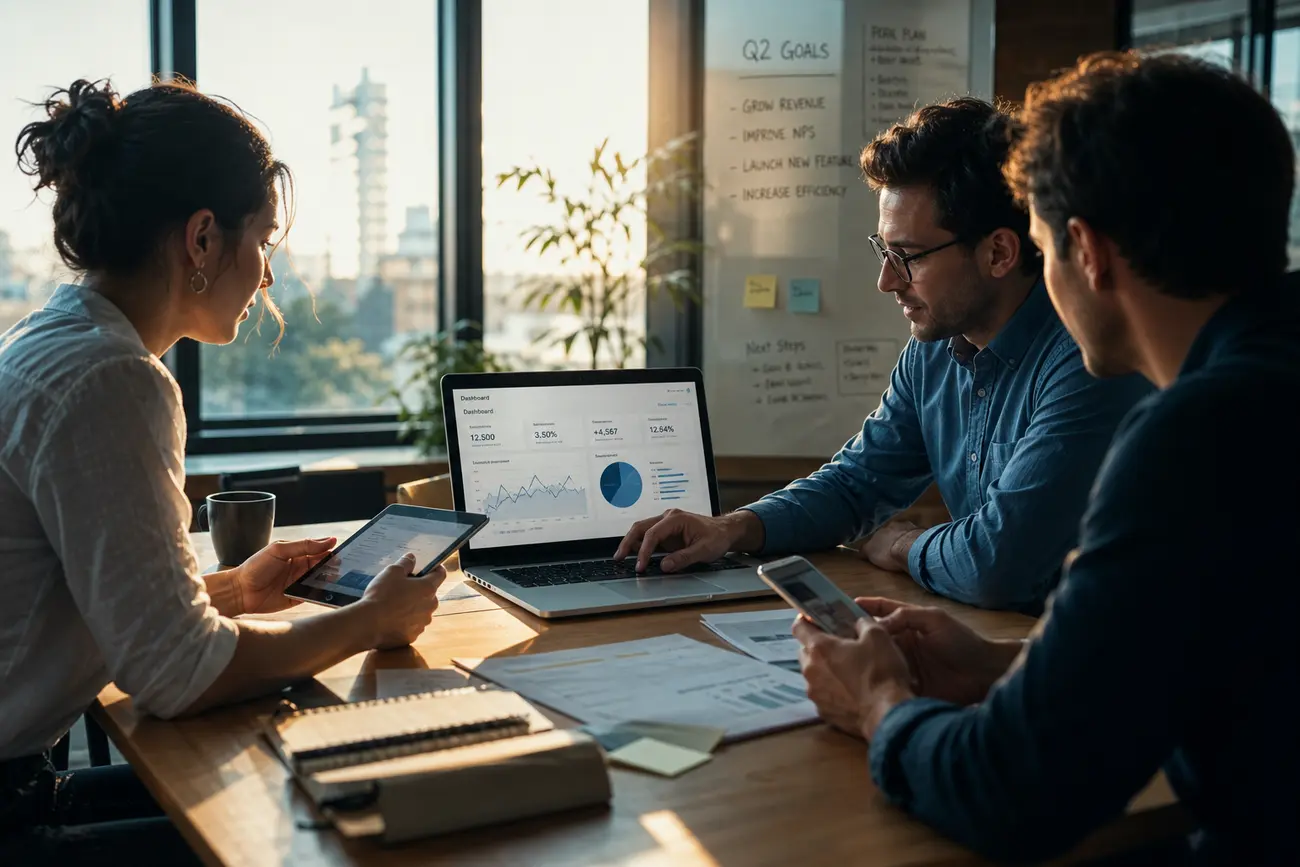 Marketing analyst reviewing micro-conversion data on a lead generation funnel dashboard