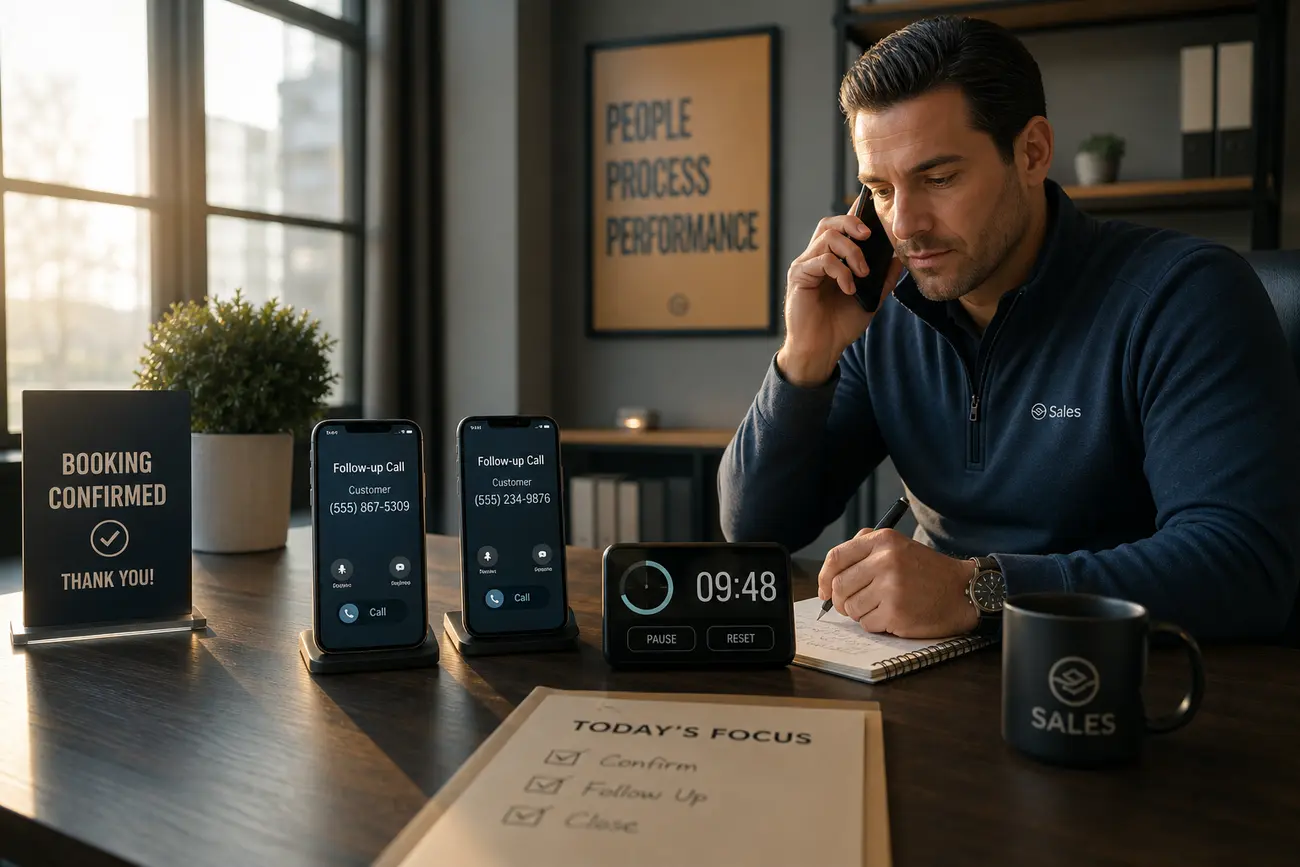 Prospect consultant un rappel de rendez-vous sur son ordinateur avant un appel commercial