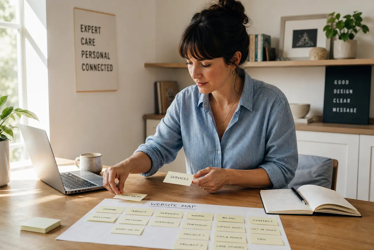 Propriétaire de petite entreprise consultant des résultats AEO et SEO sur un ordinateur portable