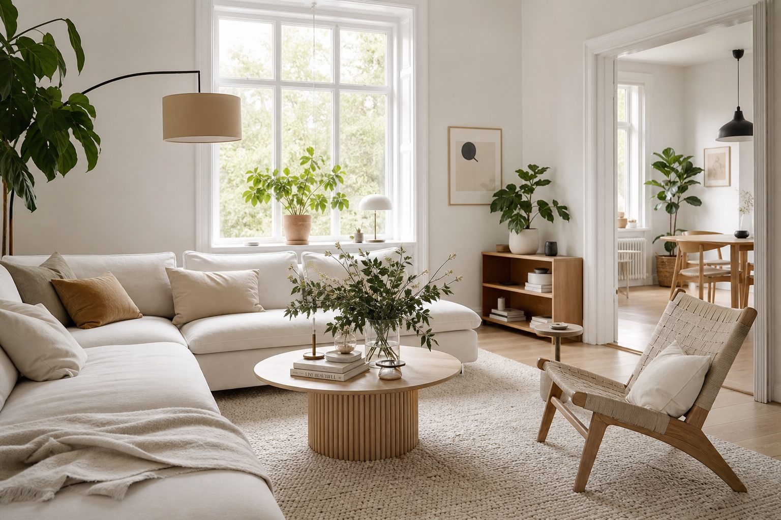 Minimal interior with soft daylight
